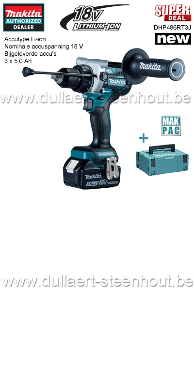 Dullaert-Steenhout Ninove | Accu klopboor- en schroefmachine 18 DHP486RT3J + BL1850B accu + lader