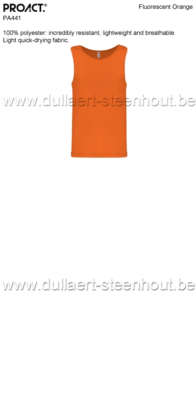 PROACT® PA441 - T-shirt zonder mouwen - fluo oranje