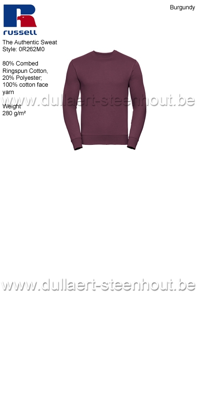 Russell The Authentic Sweat 0R262M0 sweater / werksweater - Burgundy
