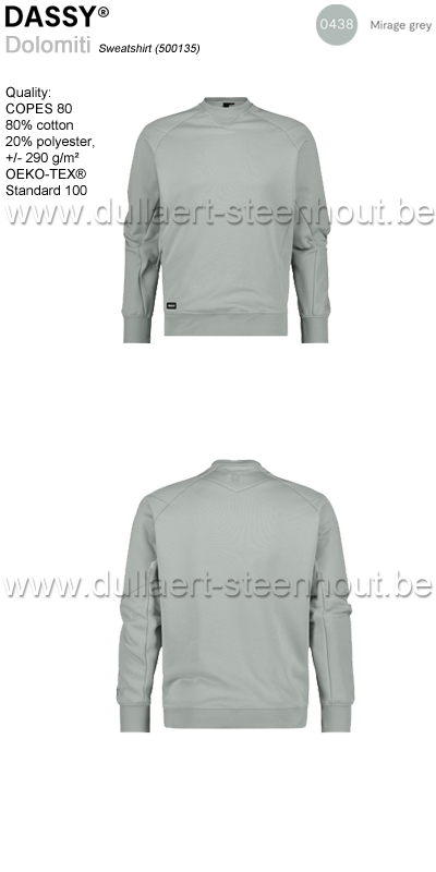 DASSY® Dolomiti (500135) Sweater / werksweater - MIRAGEGRIJS 0438
